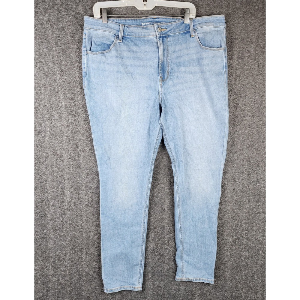 Old Navy Super Skinny Jeans Women 18 Light Wash High Rise Stretch Denim